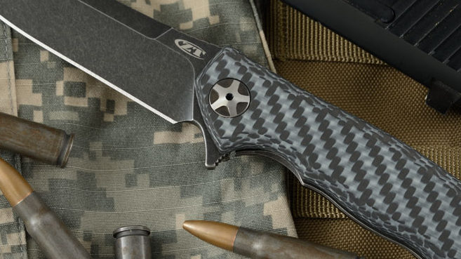 The BEST Knife Handle Materials: A Complete Guide 6 the 0450CF from Zero tolerance. a folding knife with a carbon fibre handle