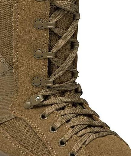 Best Military Tactical Boots: Combat Tested, Soldier Approved 64 A zoomed in photo of the bifida showing brass eyelits and quick lace system