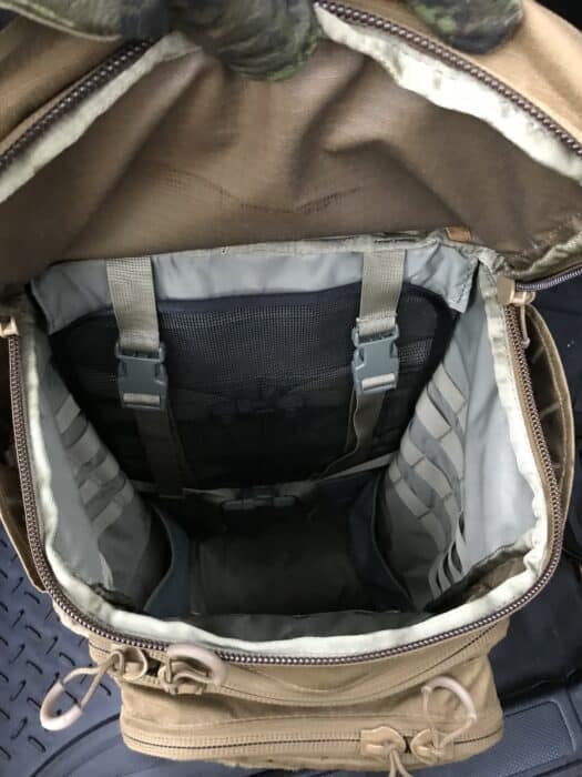 Eberlestock FAC Track Review: Designed For The Battlefield 21 Eberlestock FAC Track's main compartment looking down from the top zipper