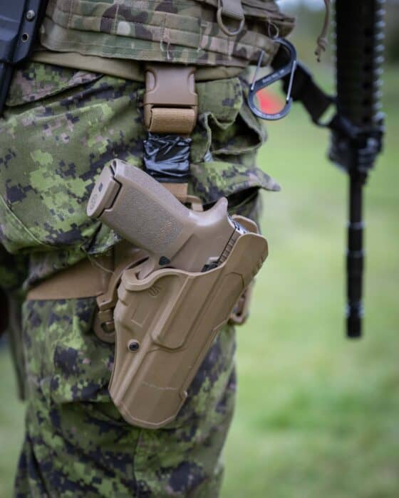SIG SAUR P320-(C22) in a leg holster