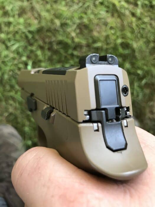 Sig Saur P320-C22 waiting to go up on the line