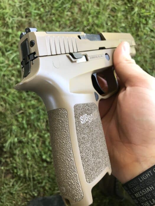 Sig Saur P320 handle is ergonomic with good texture