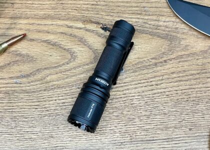 The Acebeam Defender P16 Tactical flashlight