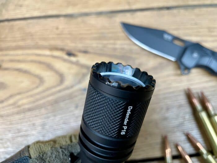 The Acebeam Defender P16: An Excellent Tactical Flashlight 13 the acebeam defender p16 tactical flashlight steel strike bezel