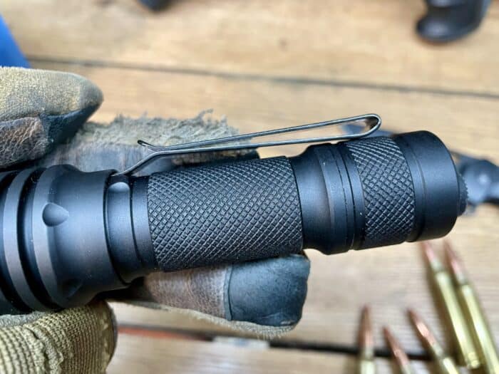 The Acebeam Defender P16: An Excellent Tactical Flashlight 9 The acebeam defender p16 reversable belt clip