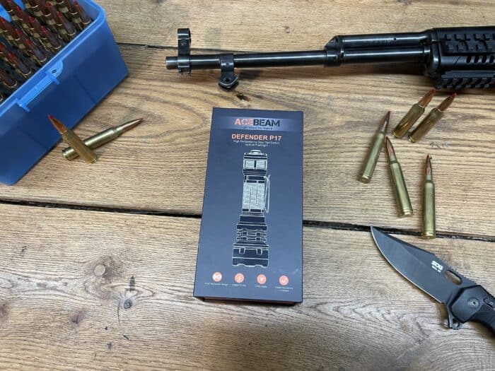 Acebeam Defender P17: A Great at Home Tactical Flashlight 4 Acebeam Defender P17 Tactical Flashlight with the SOG SEAL XR tactical folding knife