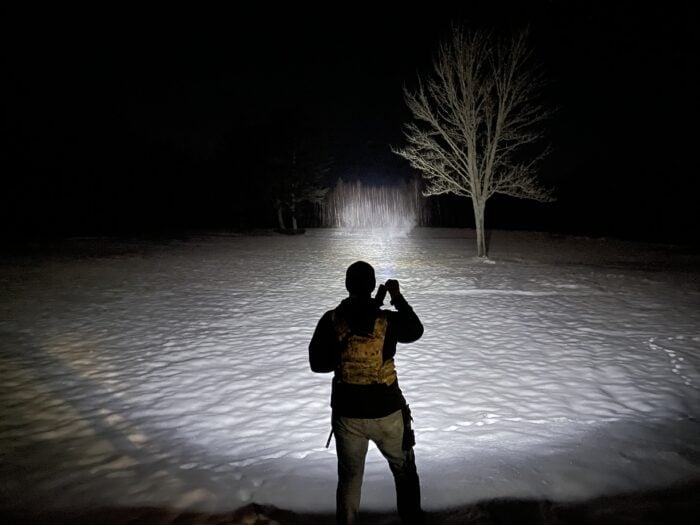 The Acebeam Defender P16: An Excellent Tactical Flashlight 17 The Acebeam Defender P16 Tactical Flashlight has a 484-meter max beam throw.