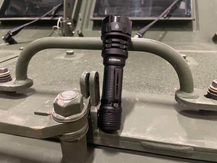 Acebeam Defender P17: A Great at Home Tactical Flashlight 2 Acebeam Defender P17 Tactical Flashlight on a Leopard 2