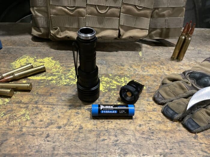 Wuben T1 Review: Is It The Best Tactical Flashlight? 20 The Wuben T1 Tactical Flashlight is powered by a 18650 Li-ion 3100mAh battery