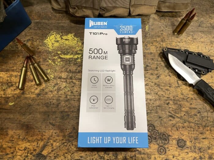 Wuben T101 Pro Review: Is It Really A Tactical Flashlight? 3 The Wuben T101 Pro hunting and Tactical flashlight still in the box
