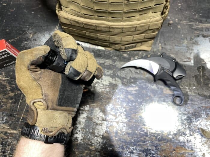 Wuben T4 Review: The Newest Tactical Flashlight in Wubens Arsenal 4 the Wuben T4 tactical flashlight first impressions. 5.11 tactec plate carrier and cold steels tiger claw in the back ground
