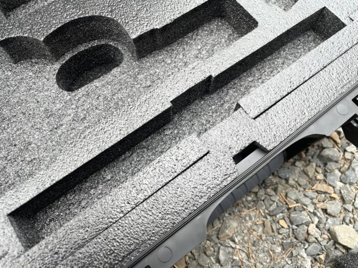 The Nanuk 910 2UP Classic Gun Case has slots for double stacked magazines