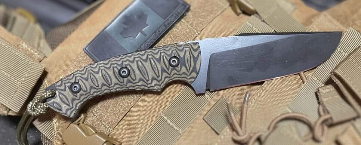 the Sierra 3 Tactical Knife with the vanquish condor plate carrier and Sako S20 tactical rifle