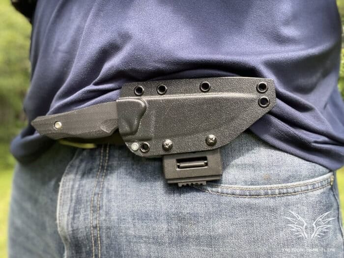 Nija Tactical Knife Review: The Polish-Built Blade Made for Self-Defense 5 the nija tactical knife in a horizontal carry