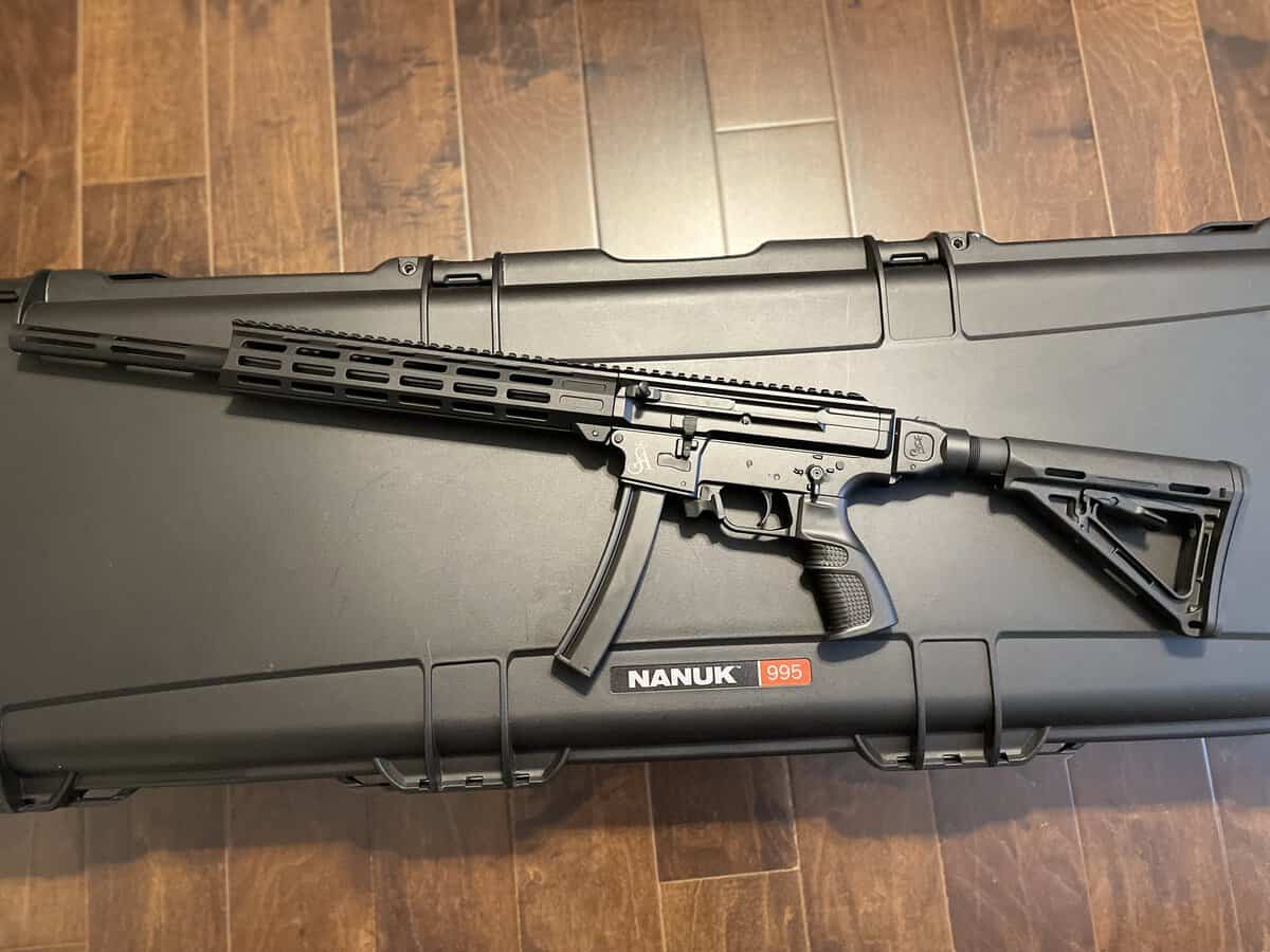 Sterling Arms R9 MK1 Review: A Powerful new PC Carbine To Hit the Canadian Market 2 Sterling Arms R9 PC Carbine on top of the 995 rifle case from Nanuk cases