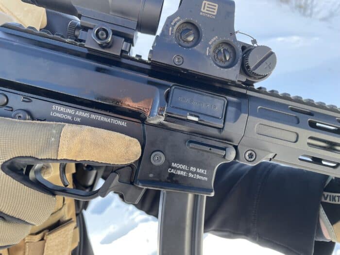 Sterling Arms R9 MK1 Review: A Powerful new PC Carbine To Hit the Canadian Market 8 the reciever set of the Sterling Arms R9 PC Carbine is made of 7075T aluminum
