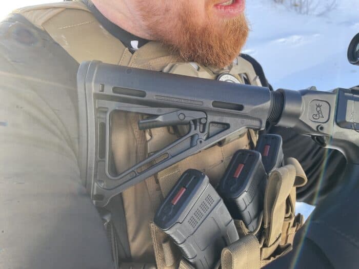 Sterling Arms R9 MK1 Review: A Powerful new PC Carbine To Hit the Canadian Market 15 the Sterling Arms R9 PC Carbine has a standard six position magpul style butt stock