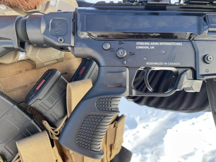Sterling Arms R9 MK1 Review: A Powerful new PC Carbine To Hit the Canadian Market 14 the Sterling Arms R9 PC Carbine has a solid, comfortable, and ergonomic grip