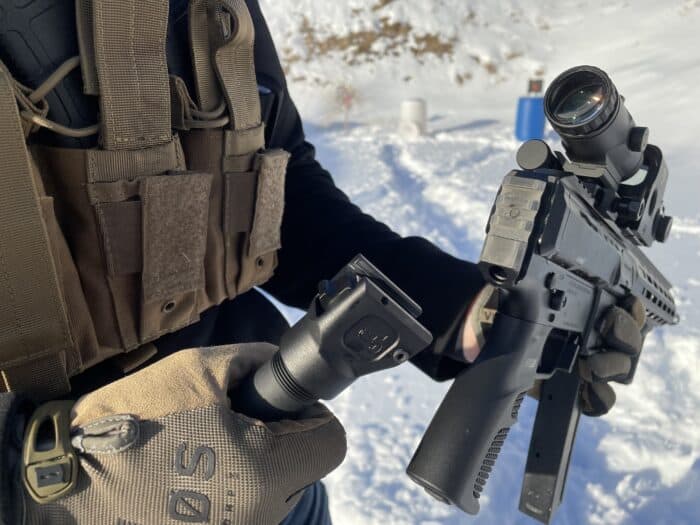 Sterling Arms R9 MK1 Review: A Powerful new PC Carbine To Hit the Canadian Market 16 the Sterling Arms R9 PC Carbine stock is attached by a 1913 rail allowing you to customize the stock on you're rifle