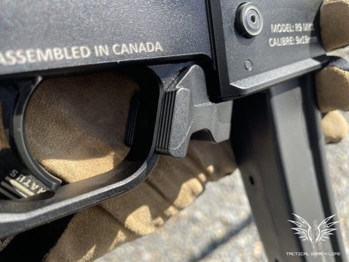 Sterling Arms R9 MK1 Review: A Powerful new PC Carbine To Hit the Canadian Market 21 The Sterling Arms R9 PC Carbine's paddle mag release has a sharp design