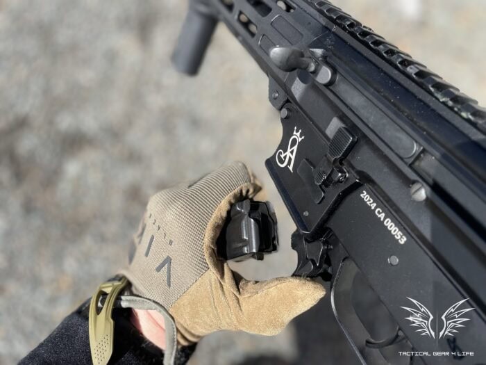 Sterling Arms R9 MK1 Review: A Powerful new PC Carbine To Hit the Canadian Market 22 The Sterling Arms R9 PC Carbine has a paddle mag rlease that functions well with your thumb