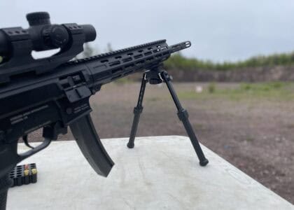 CVLIFE rifle bipod on the stering arms 9mm PCC
