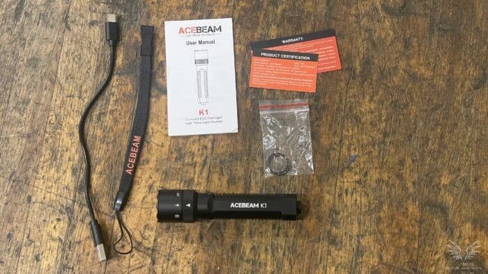 Acebeam K1 EDC Flashlight Review: Elite Power in a Pocket-Sized Package 6 everything that comes with the acebeam K1 EDC flashlight