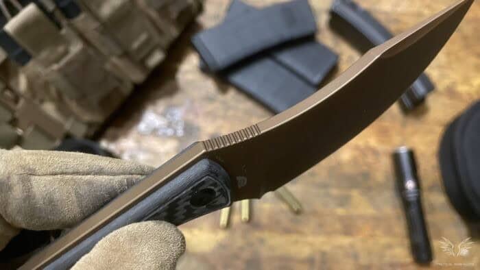 Kansept Niko Review: A Tough, No-Nonsense Tactical Knife 8 THE Kansept Niko tactical knife has rear jimping for increased grip